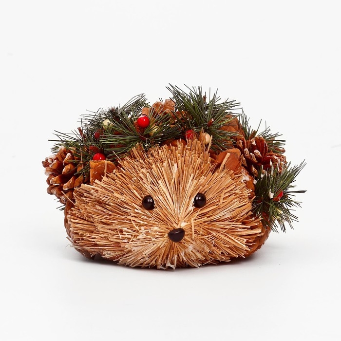 Декоративный сувенир из природных материалов &laquo;Ёжик&raquo; 17 &times; 17 &times; 12 см