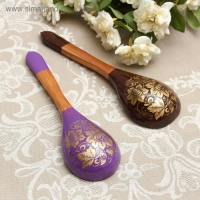 Ложка &laquo;Золотая кудрина&raquo;, салатная, 6&times;21 МИКС