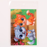 Аппликация стразами для детей «Щенок с Котенком», А6, набор для творчества Аппликация стразами для детей «Щенок с Котенком», А6, набор для творчества