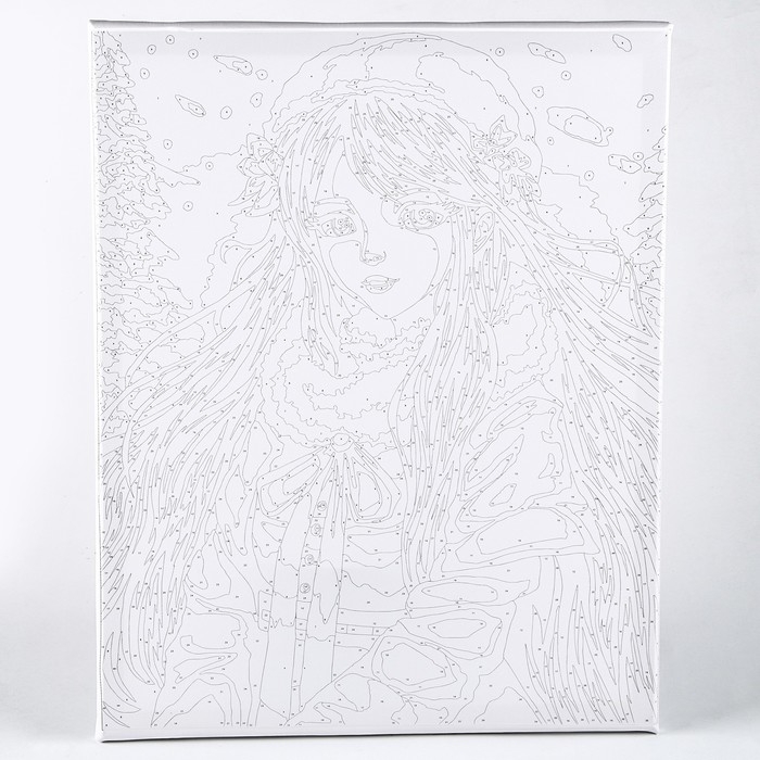 Картина по номерам на новый год на холсте с подрамником «Девушка под снегом», 40 × 50 см Картина по номерам на новый год на холсте с подрамником «Девушка под снегом», 40 × 50 см