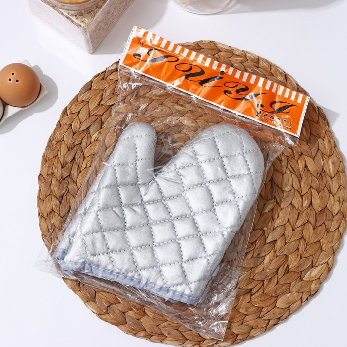 Набор прихваток &laquo;Профи&raquo;, 2 шт, 23&times;17 см, цвет серый