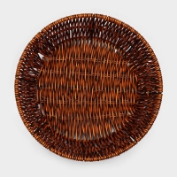 Корзинка для подачи Доляна &laquo;Огайо&raquo;, d=25,5 см, круглая, цвет коричневый