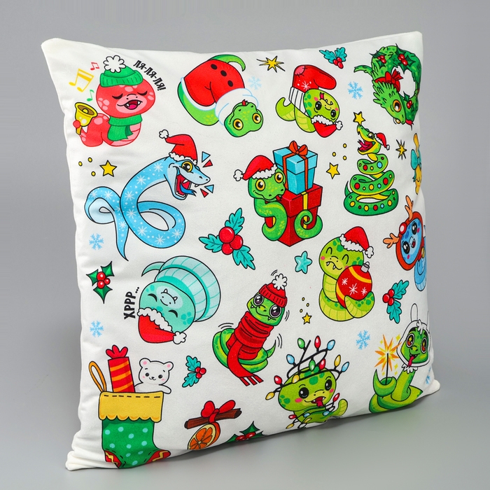 Подушка декоративная &laquo;Стикеры&raquo;, змея, 40 см, на молнии