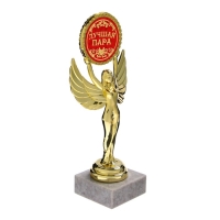Кубок наградная фигура Ника с вкладышем &laquo;Лучшая пара&raquo;, пластик, подставка камень, золото, 18 х 7 см