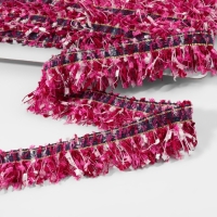 Тесьма декоративная &laquo;Твидовая&raquo;, односторонняя, 35 мм, 5 &plusmn; 0,5 м, цвет фуксия