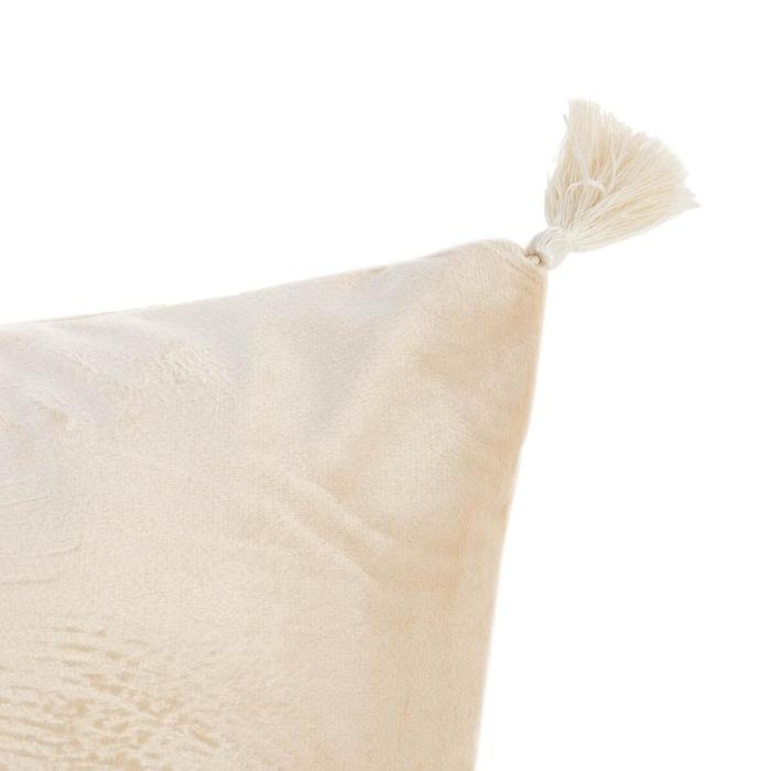 Наволочка декоративная с кисточками Этель цвет молочный, 45х45 см, полиэстер, велюр Наволочка декоративная с кисточками Этель цвет молочный, 45х45 см, полиэстер, велюр