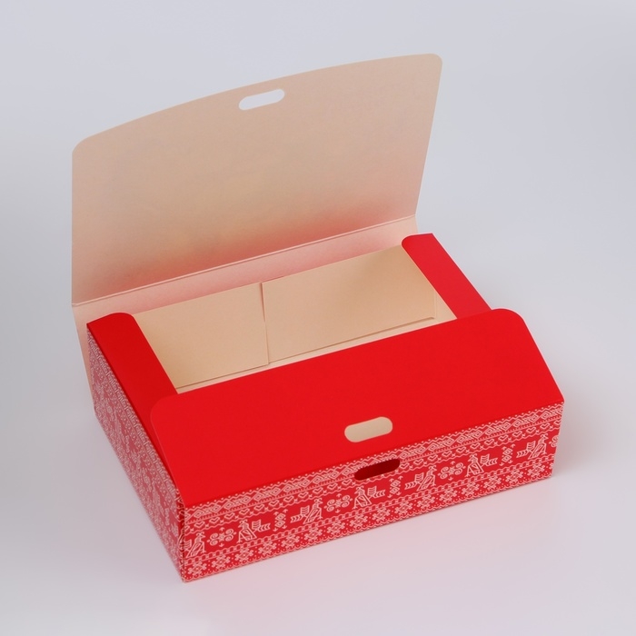 Новый год. Коробка подарочная новогодняя складная, упаковка, &laquo;Белка с подарком&raquo;, 16 &times; 12 &times; 5 см.