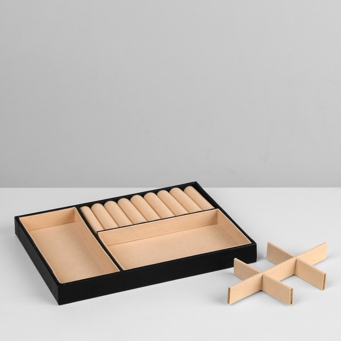 Подставка для украшений &laquo;Шкатулка&raquo; съёмная подставка,17&times;23&times;8,5 см, цвет чёрный