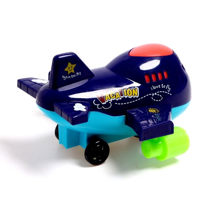 Самолет &laquo;Лайнер&raquo;, работает от батареек, световые и звуковые эффекты, цвет синий