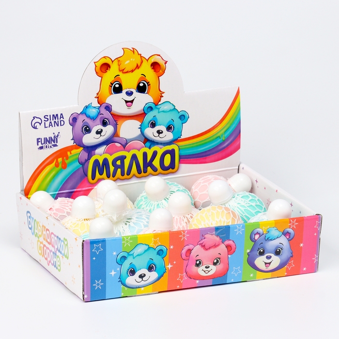 Антистресс сквиш мялка &laquo;Мишки&raquo;, с пастой, в шоубоксе