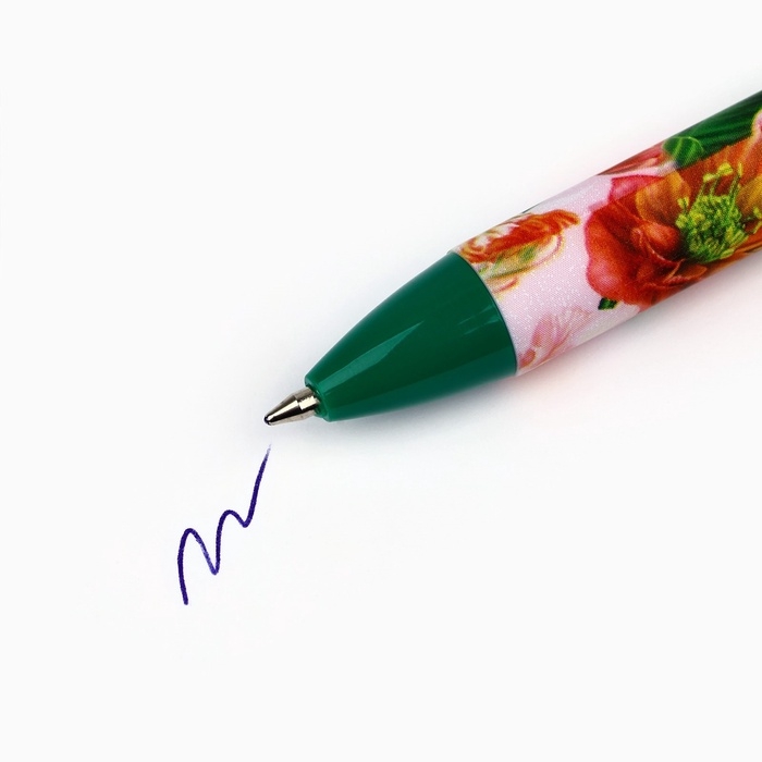 Ручка шариковая, синяя паста, 0.7 мм, автоматическая, матовая &laquo;С 8 марта&raquo;