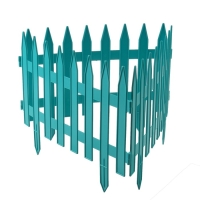 Ограждение декоративное, 35 &times; 210 см, 5 секций, пластик, бирюзовое, GOTIKA, Greengo