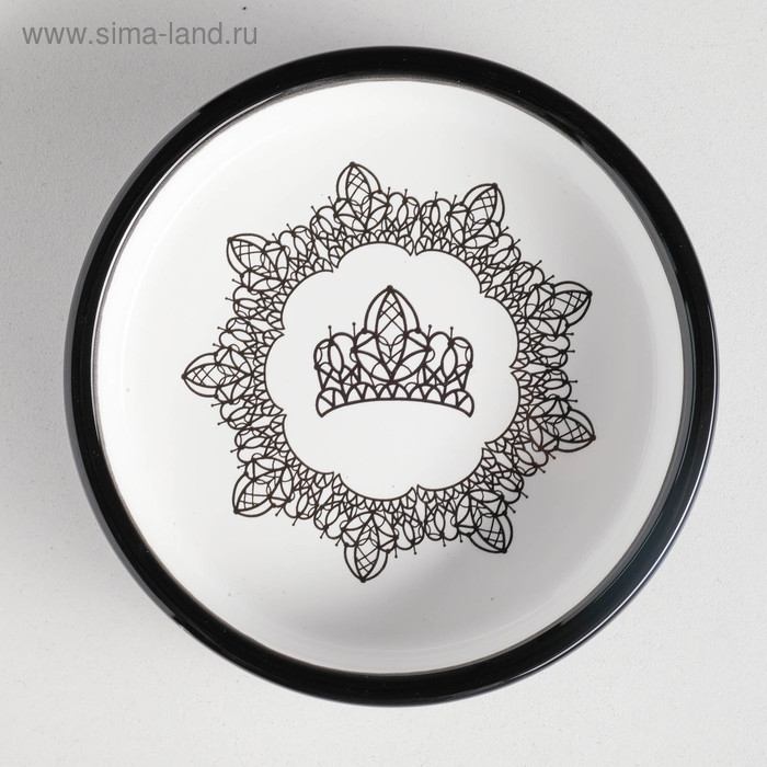 Миска керамическая с орнаментом 200 мл 12 х 3 см, бежево-черная Миска керамическая с орнаментом 200 мл 12 х 3 см, бежево-черная