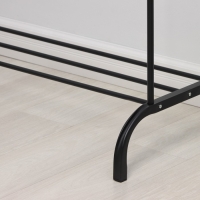 Вешалка двойная напольная металлическая для одежды, с полкой, 110&times;62&times;150 см, цвет чёрный