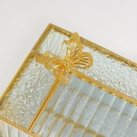 Шкатулка стекло с металлическим каркасом "Бабочка" прямоугольник прозрачная 12.3х20х8,3 см 1052434 Шкатулка стекло с металлическим каркасом "Бабочка" прямоугольник прозрачная 12.3х20х8,3 см 1052434