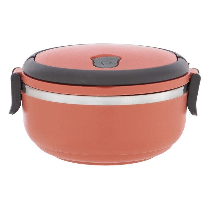 Ланч бокс с отделением для еды, контейнер для еды "Доляна", 500 мл, 8 х 17 см, коричневый