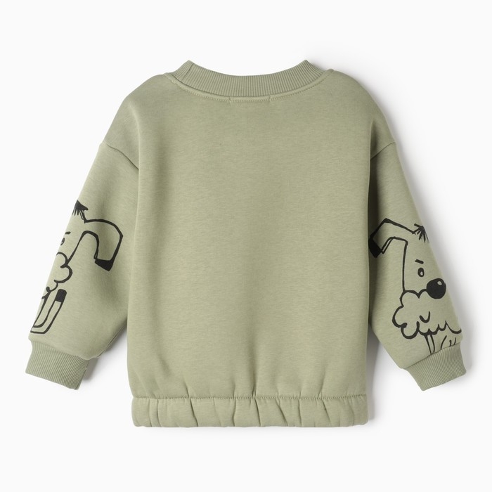 Свитшот для мальчика, цвет оливковый, рост 110 см