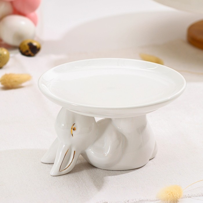 Блюдо для десертов Доляна «Зайка в золотом», 16×9,5 см Блюдо для десертов Доляна «Зайка в золотом», 16×9,5 см