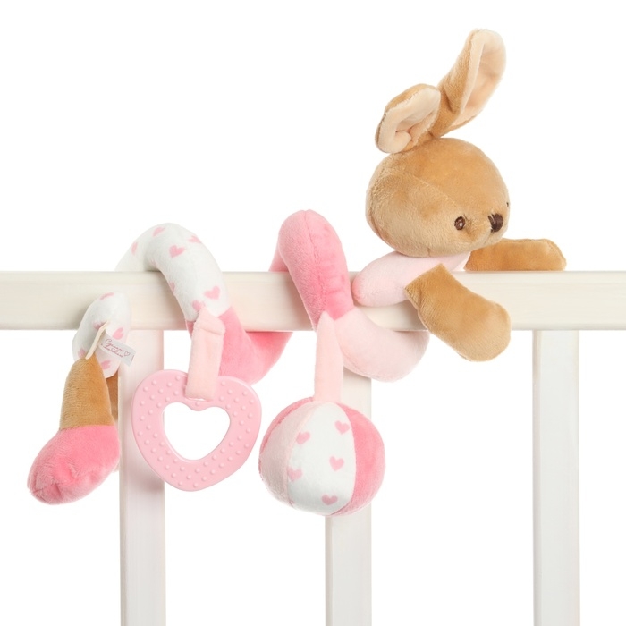 Растяжка - спираль с игрушками дуга на коляску / кроватку для малышей «Зайка», Mum&Baby Растяжка - спираль с игрушками дуга на коляску / кроватку для малышей «Зайка», Mum&Baby