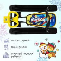 Снегокат &laquo;Тимка спорт 4-1 Зимний спорт&raquo;, ТС4-1/С, со спинкой и ремнём безопасности, цвет чёрный/жёлтый