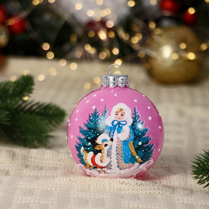 Шар Шар "Снегурочка зимняя", 80 мм., в подарочной упаковке, мультицвет