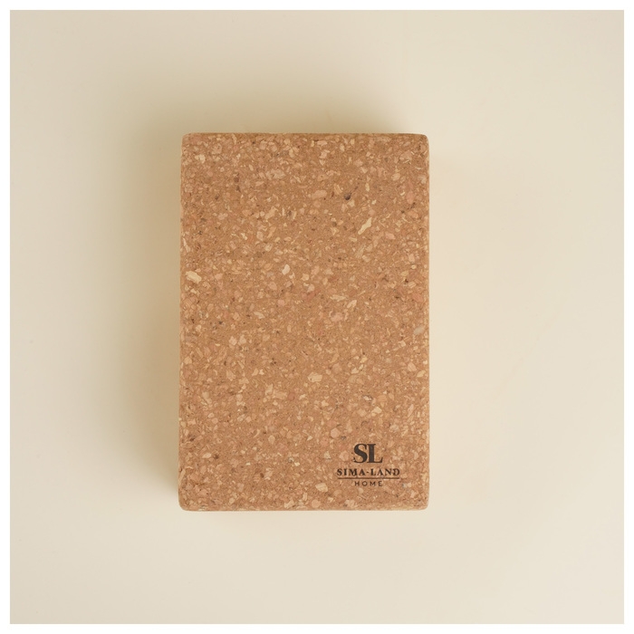 Блок для йоги Sima-Land Home, 14,5х22,5х7,5 см, пробка Блок для йоги Sima-Land Home, 14,5х22,5х7,5 см, пробка