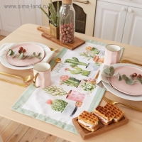 Дорожка "Этель" Кактусы 30*70 см, 100% хлопок, саржа 190 г/м2 Дорожка "Этель" Кактусы 30*70 см, 100% хлопок, саржа 190 г/м2