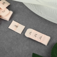 Застёжка для бюстгальтера, 3 ряда 1 крючок, 2 &times; 2,8 см, 2 &times; 5 см, 10 шт, цвет бежевый