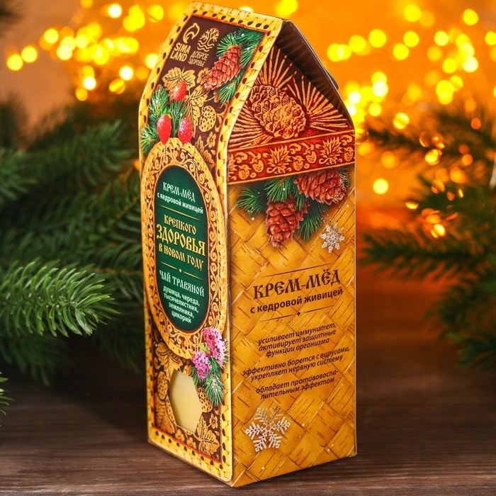 Набор &laquo;Крепкого здоровья&raquo;: травяной чай 20 г. и крем-мед 120 г.