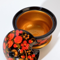 Солонка &laquo;Ягодка&raquo;, большая, 7&times;10 см, хохлома