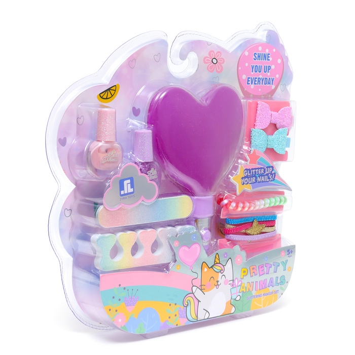 Набор косметики для девочки, с фиолетовым зеркалом Набор косметики для девочки, с фиолетовым зеркалом