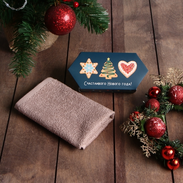 Новый год. Полотенце махровое Этель Новый год. Полотенце махровое Этель "Пряники" 30х30 см, 100% хл, 340 г/м2