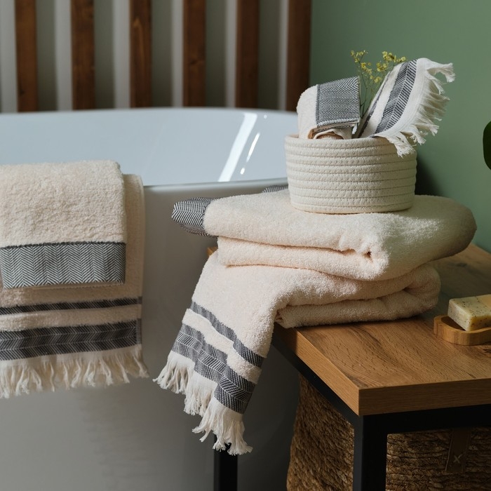 Полотенце махровое LoveLife &laquo;Бриз&raquo; 70х120 см, чёрный, 100% хлопок, 500 гр/м2