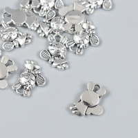 Декор для творчества металл "Зайка с ракеткой" набор 15 шт серебро 1,1х1,5 см Декор для творчества металл "Зайка с ракеткой" набор 15 шт серебро 1,1х1,5 см