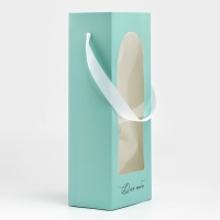 Пакет-переноска для цветов с пластиковым окном, «Для тебя», тиффани, 30 х 12 х 8 см Пакет-переноска для цветов с пластиковым окном, «Для тебя», тиффани, 30 х 12 х 8 см