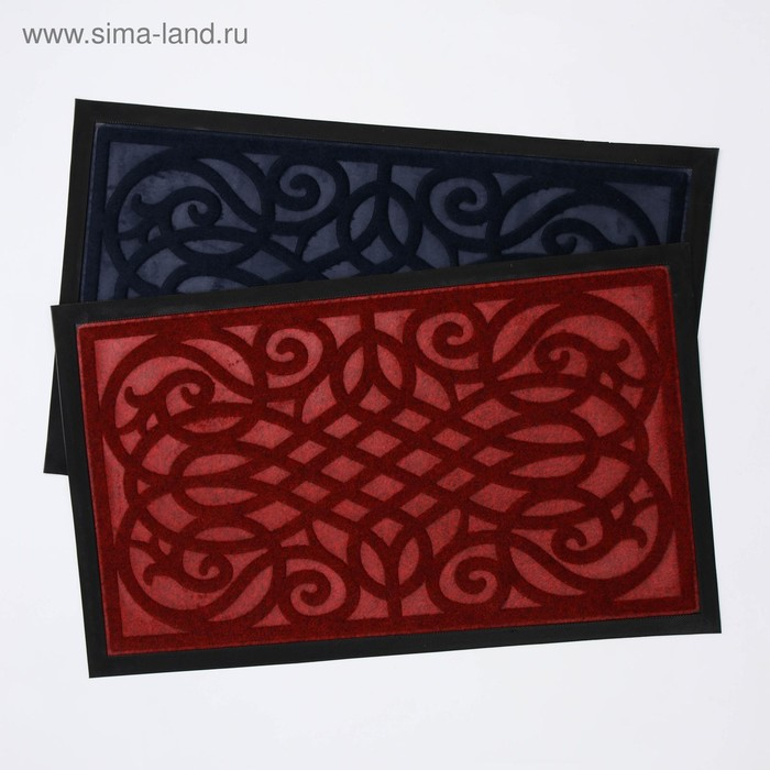 Коврик влаговпитывающий придверный с окантовкой Доляна &laquo;Вензель&raquo;, 45&times;75 см, цвет МИКС