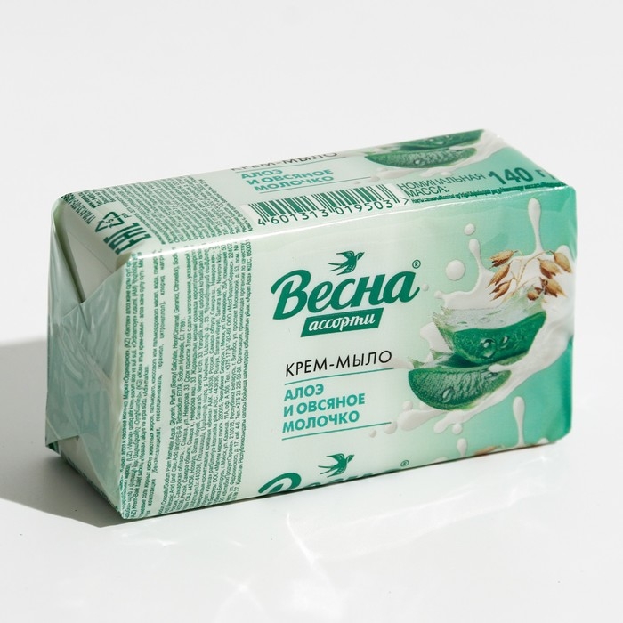 Туалетное мыло ВЕСНА, Алоэ и овсяное молочко, 140 г Туалетное мыло ВЕСНА, Алоэ и овсяное молочко, 140 г