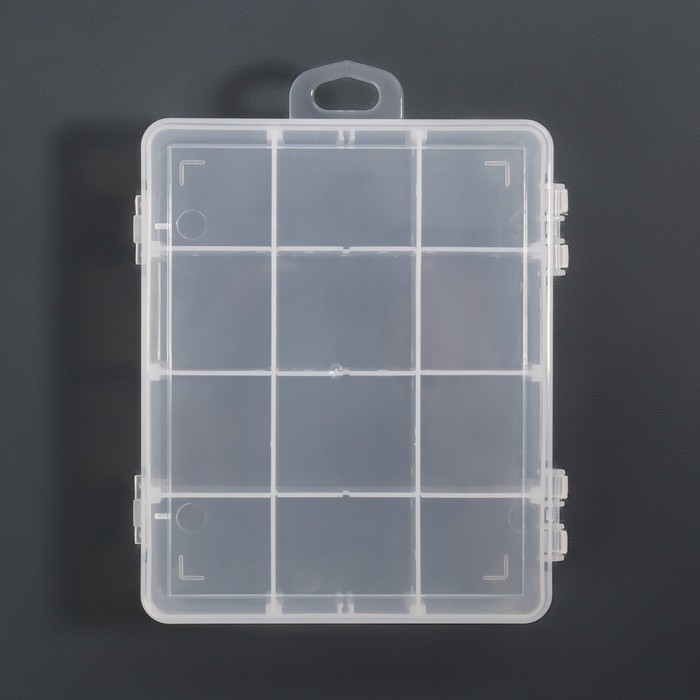 Органайзер для декора, с подвесом, передвижные ячейки, 12 ячеек, 13,8 × 11,3 см, цвет прозрачный Органайзер для декора, с подвесом, передвижные ячейки, 12 ячеек, 13,8 × 11,3 см, цвет прозрачный