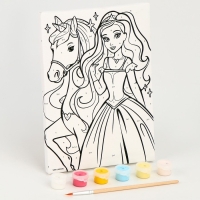 Картина по номерам для детей &laquo;Куколка с единорогом&raquo;, 21 х 15 см