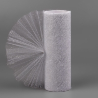 Фатин с глиттером, 15 см, 11 &plusmn; 1 г/кв.м, 9 &plusmn; 0,5 м, цвет серебряный №06