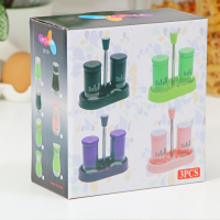 Набор для специй из стекла на подставке &laquo;Эстель&raquo;, 120 мл, 15&times;8&times;17,5 см, 2 шт, цвет чёрный