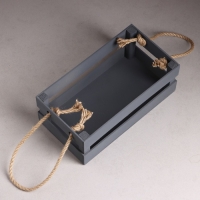 Кашпо деревянное 24.5×13.5×9 см "Двушка Лайт" реечное, ручка верёвка, серый Дарим Красиво Кашпо деревянное 24.5×13.5×9 см "Двушка Лайт" реечное, ручка верёвка, серый Дарим Красиво