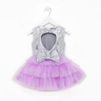 Платье для девочки с пайетками KAFTAN, размер 34 (122-128), цвет лиловый