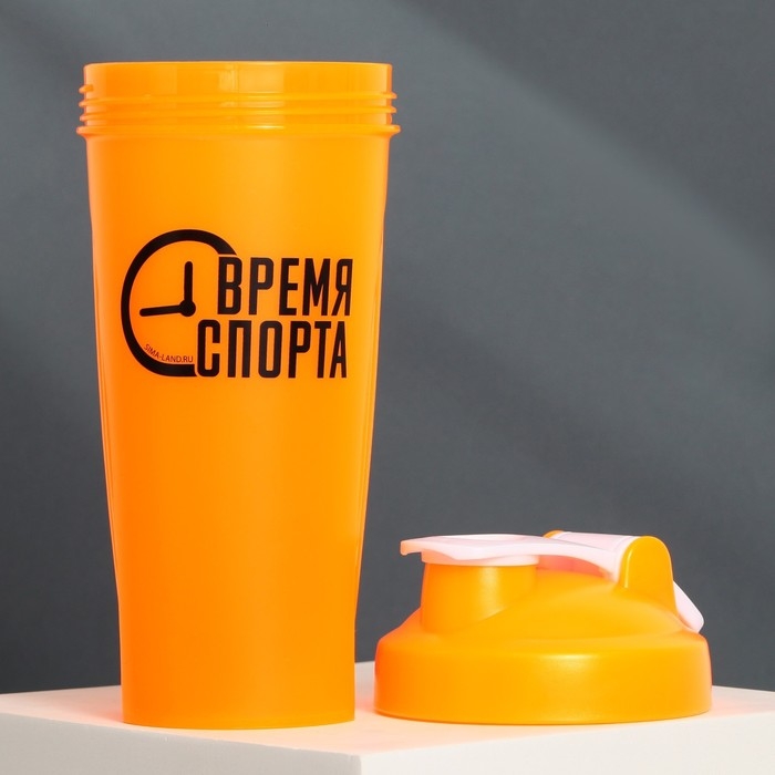 Шейкер пластиковый &laquo;Время спорта&raquo;, 600 мл