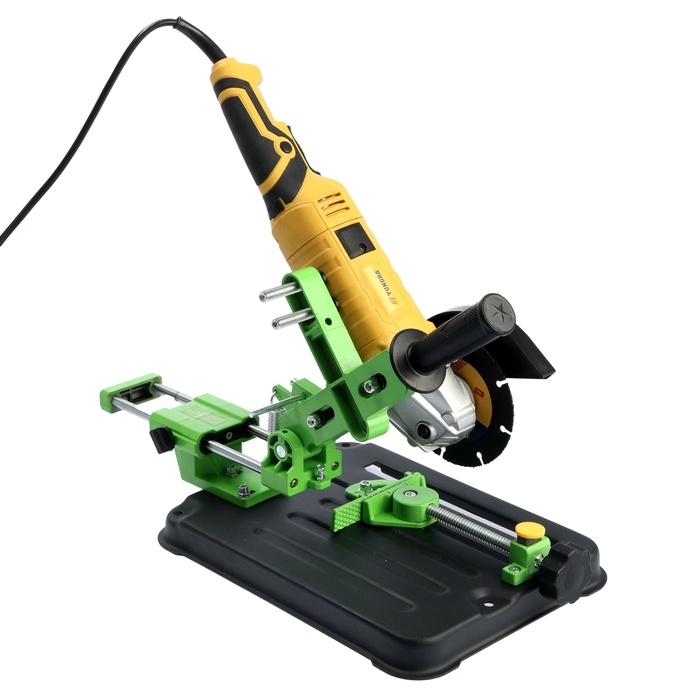 Стойка для УШМ ТУНДРА, d=100-125 мм, угловые тиски 45°, движущаяся платформа Стойка для УШМ ТУНДРА, d=100-125 мм, угловые тиски 45°, движущаяся платформа