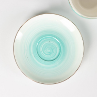 Чайная пара фарфоровая Доляна &laquo;Млечный путь&raquo;, 2 предмета: чашка 220 мл, блюдце d=13,5 см, цвет бирюзовый