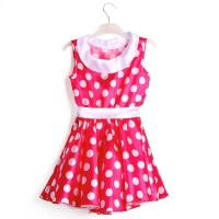 Карнавальный костюм «Стиляги 6», платье фуксия в белый горох, повязка, р. 34, рост 134 см Карнавальный костюм «Стиляги 6», платье фуксия в белый горох, повязка, р. 34, рост 134 см