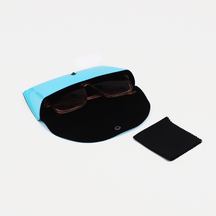 Футляр для очков на кнопке, длина 16,5 см, цвет голубой Футляр для очков на кнопке, длина 16,5 см, цвет голубой