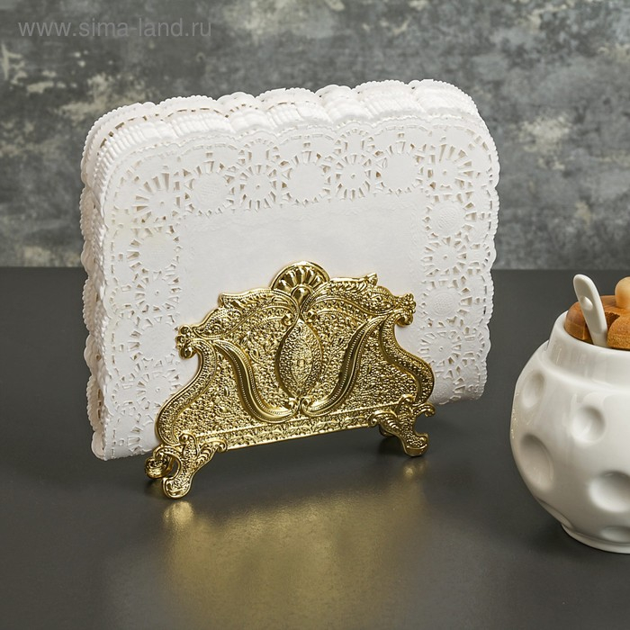 Салфетница &laquo;Астерия&raquo;, 13&times;2,5&times;9,5 см, цвет золотой