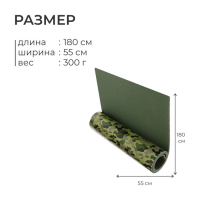 Коврик туристический Decor, 180х55х0.8 см, цвет камуфляж Коврик туристический Decor, 180х55х0.8 см, цвет камуфляж